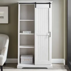 Owens Farmhouse Sliding Barn Door Storage Hutch - Saracina Home -Living Room Furniture Store GUEST 40dd9cf3 8266 4c0b 8bbd d8802901b297