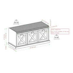 Farmhouse 40" 3 Drawer Storage Bench With Cushion - Saracina Home -Living Room Furniture Store GUEST 427114cc 2ce3 4b5e a3c4 9fd4fc840075