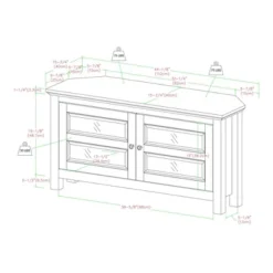 Modern 2 Glass Door Corner TV Stand For TVs Up To 48" - Saracina Home -Living Room Furniture Store GUEST 42919296 abf4 42ae ae74 3192155a42e4