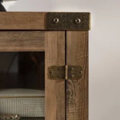 Clarabelle Transitional Glass Barn Door TV Stand For TVs Up To 65" - Saracina Home -Living Room Furniture Store GUEST 42a88c3c cdee 40a3 9013 0baeece50bd4