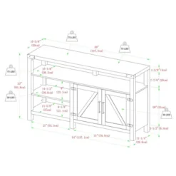 2 Door Farmhouse Highboy TV Stand For TVs Up To 65" Gray Wash - Saracina Home -Living Room Furniture Store GUEST 4309783e 224a 484b ab00 a5bad286ba8e