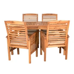 Ravenscroft 5pc Acacia Wood Patio Dining Set - Saracina Home -Living Room Furniture Store GUEST 43cc3280 171b 4dbf 8606 934a27eea952
