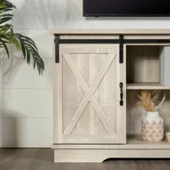 Modern Transitional Sliding Barndoor TV Stand For TVs Up To 65"- Saracina Home 23 Modern Transitional Sliding Barndoor TV Stand For TVs Up To 65"- Saracina Home -Living Room Furniture Store GUEST 45b08206 71d0 4c78 8e78 8a18f861410c