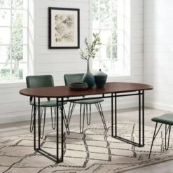 71" Phyllis Modern Drop Leaf Dining Table Walnut - Saracina Home -Living Room Furniture Store GUEST 45f0b8e9 d1c4 4c13 8c1b b1c57c6922e3