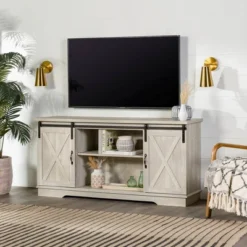 Modern Transitional Sliding Barndoor TV Stand For TVs Up To 65"- Saracina Home 31 Modern Transitional Sliding Barndoor TV Stand For TVs Up To 65"- Saracina Home -Living Room Furniture Store GUEST 4792b222 989e 4d2f a170 a61b30209fd2