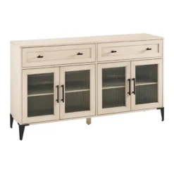 4 Door Reeded Glass Storage Sideboard - Saracina Home -Living Room Furniture Store GUEST 483cb12a d4ff 4550 b173 52e245bd59ee