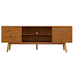 Solid Wood Mid-Century Modern TV Stand For TVs Up To 80" - Saracina Home -Living Room Furniture Store GUEST 48805313 cc17 4994 abcd 906cc16aab94