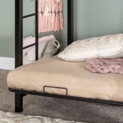 Twin Over Futon Analise Metal Bunk Bed Black - Saracina Home -Living Room Furniture Store GUEST 4db845de 3eb4 4634 9541 19c0829da1dc