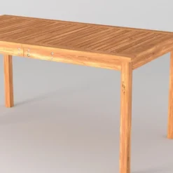 Acacia Wood Patio Simple Rectangle Dining Table - Saracina Home -Living Room Furniture Store GUEST 4eb54ced 4563 442b 906d 334570edae50