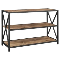 25.62" X Frame Metal And Wood Media Bookshelf - Saracina Home -Living Room Furniture Store GUEST 52dc6235 5678 4183 9fa3 c366355d431d