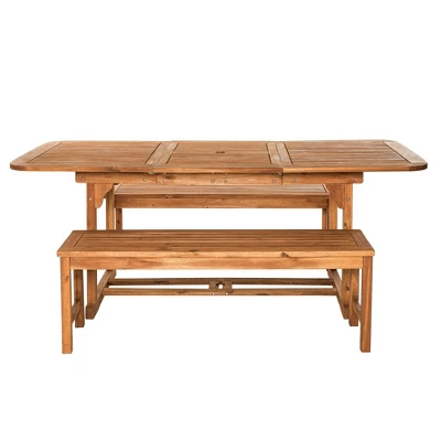 Ravenscroft 3pc Modern Boho Acacia Wood Slat Top Outdoor Dining Set - Saracina Home 4 Ravenscroft 3pc Modern Boho Acacia Wood Slat Top Outdoor Dining Set - Saracina Home - Image 4