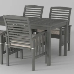 Ravenscroft 5pc Acacia Wood Patio Dining Set - Saracina Home -Living Room Furniture Store GUEST 562b601f 52b4 46cd 927d 6cc0ab063c4e