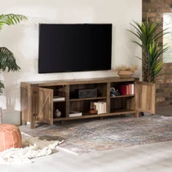 Modern Industrial Barn Door TV Stand For TVs Up To 80" - Saracina Home -Living Room Furniture Store GUEST 566e057f ed2e 4a4d b9b9 6c07f4600038