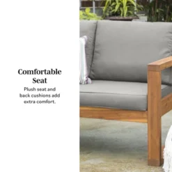 Galia Square Leg Acacia Wood Patio Loveseat With Cushions - Brown - Saracina Home 33 Galia Square Leg Acacia Wood Patio Loveseat With Cushions - Brown - Saracina Home -Living Room Furniture Store GUEST 570fd000 4d0b 4bea bb2b a214b08d0cac