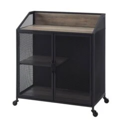 Urban Industrial Metal Mesh Bar Cart With Wheels - Saracina Home 15 Urban Industrial Metal Mesh Bar Cart With Wheels - Saracina Home -Living Room Furniture Store GUEST 59a24ed4 da17 4087 8cad 6500ce3bd7b6