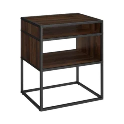Modern Wood And Metal Side Table With Open Storage - Saracina Home -Living Room Furniture Store GUEST 59b6bfa8 aa62 4459 a7e5 2a7a7d215dbf