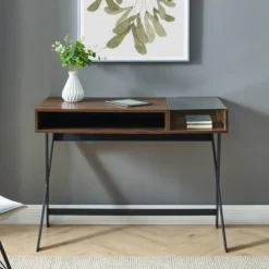 Modern Mixed Material Open Storage Computer Desk - Saracina Home 9 Modern Mixed Material Open Storage Computer Desk - Saracina Home -Living Room Furniture Store GUEST 5a5c718e 8e9a 4589 9d29 527a9722dd43