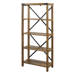 64" Sophie Industrial X Frame Bookshelf - Saracina Home -Living Room Furniture Store GUEST 5a74fddf ea69 4314 851d 435f865093fa