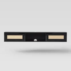 Modern Boho Floating TV Stand For TVs Up To 65" With Rattan Doors - Saracina Home -Living Room Furniture Store GUEST 5c5da2f8 f207 45f0 8aa1 950d825c82f9