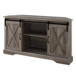 Robinson Rustic Transitional Sliding Barn Door Corner TV Stand For TVs Up To 58" - Saracina Home 29 Robinson Rustic Transitional Sliding Barn Door Corner TV Stand For TVs Up To 58" - Saracina Home -Living Room Furniture Store GUEST 5e08ff37 9816 4cb1 ab75 e39c8ff7cec1