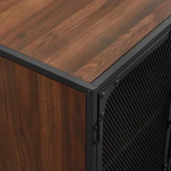 Urban Industrial Metal Mesh 4 Door TV Stand For TVs Up To 65" Dark Walnut - Saracina Home 7 Urban Industrial Metal Mesh 4 Door TV Stand For TVs Up To 65" Dark Walnut - Saracina Home -Living Room Furniture Store GUEST 5f7862ae 113d 4467 a415 dc50d4873105