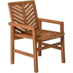 2pk Slatted Chevron Acacia Wood Patio Chairs - Saracina Home -Living Room Furniture Store GUEST 602118da f5b3 4252 87d9 b77d1af36857