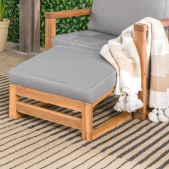 Galia 2pc Square Leg Acacia Wood Chair And Ottoman With Cushions - Brown - Saracina Home 23 Galia 2pc Square Leg Acacia Wood Chair And Ottoman With Cushions - Brown - Saracina Home -Living Room Furniture Store GUEST 60c10f7d 5b45 4211 b4ed 7da57de1baff