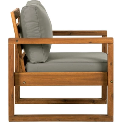 Galia 2pc Square Leg Acacia Wood Chair And Ottoman With Cushions - Brown - Saracina Home 14 Galia 2pc Square Leg Acacia Wood Chair And Ottoman With Cushions - Brown - Saracina Home - Image 14