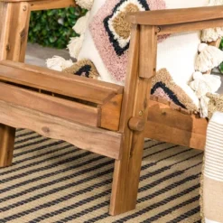 Genovia Transitional Acacia Wood Outdoor Adirondack Chair - Saracina Home -Living Room Furniture Store GUEST 60d413d6 0ef4 4722 84c8 62681699e910