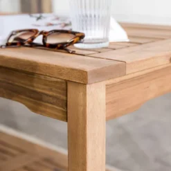 Ravenscroft Modern Boho Acacia Wood Slatted Outdoor Coffee Table With Lower Shelf - Saracina Home 18 Ravenscroft Modern Boho Acacia Wood Slatted Outdoor Coffee Table With Lower Shelf - Saracina Home -Living Room Furniture Store GUEST 61dcf851 05a7 4737 9f12 394dde200a21