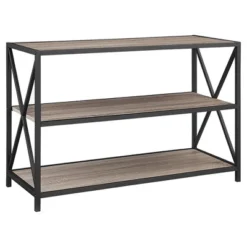 25.62" X Frame Metal And Wood Media Bookshelf - Saracina Home -Living Room Furniture Store GUEST 63ec1c95 8e84 4e5c 8fc5 0c2cf5cb4aa4