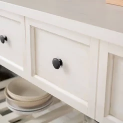 48" Farmhouse Solid Wood 2 Drawer Buffet White - Saracina Home -Living Room Furniture Store GUEST 647ab7e8 3c9a 4e65 bc71 7f38e193a85e