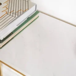 Megan Modern Glam Curved Console Table Faux White Marble/Gold - Saracina Home -Living Room Furniture Store GUEST 66a3b1bf dbdb 4543 8b66 ae30b371edd5