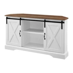 Robinson Rustic Transitional Sliding Barn Door Corner TV Stand For TVs Up To 58" - Saracina Home 31 Robinson Rustic Transitional Sliding Barn Door Corner TV Stand For TVs Up To 58" - Saracina Home -Living Room Furniture Store GUEST 67875fe5 1b80 4a57 9cd4 83ad80e97ef9