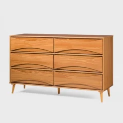 Mid-Century Modern Contoured 6 Drawer Dresser - Saracina Home -Living Room Furniture Store GUEST 6812f9ff 3293 4562 9a04 8866ad65d497