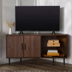 Contemporary Corner TV Stand For TVs Up To 55" Dark Walnut - Saracina Home 23 Contemporary Corner TV Stand For TVs Up To 55" Dark Walnut - Saracina Home -Living Room Furniture Store GUEST 685cd0fc fad2 488e b81b 039d9f9dd8f6
