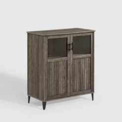 Transitional Glass And Grooved Door Accent Cabinet - Saracina Home -Living Room Furniture Store GUEST 68d5d0ac 8249 46ee 82c3 2bd5de1f5c60