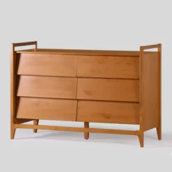 Mid-Century Modern Solid Wood Paneled 6 Drawer Dresser - Saracina Home 20 Mid-Century Modern Solid Wood Paneled 6 Drawer Dresser - Saracina Home -Living Room Furniture Store GUEST 68dcaeee c7b9 4713 9959 e46e4d7ca287