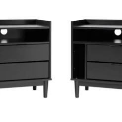2pk Mid-Century Modern Solid Wood 2 Drawer Storage Nightstands - Saracina Home -Living Room Furniture Store GUEST 68ea8919 fae8 48c6 aef2 14de0162909c
