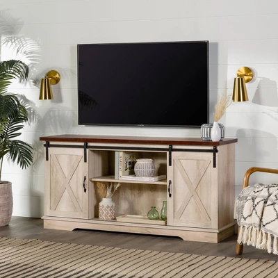 Modern Transitional Sliding Barndoor TV Stand For TVs Up To 65"- Saracina Home 16 Modern Transitional Sliding Barndoor TV Stand For TVs Up To 65"- Saracina Home - Image 16