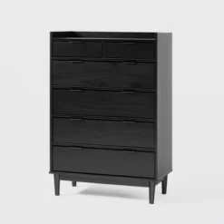Mid-Century Modern Solid Wood 6 Drawer Vertical Dresser - Saracina Home -Living Room Furniture Store GUEST 6d2c0779 4091 45d2 b54a 87bae790d2cd