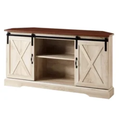 Robinson Rustic Transitional Sliding Barn Door Corner TV Stand For TVs Up To 58" - Saracina Home 30 Robinson Rustic Transitional Sliding Barn Door Corner TV Stand For TVs Up To 58" - Saracina Home -Living Room Furniture Store GUEST 6e109b39 6d6c 4895 919b 7921459b2a8c