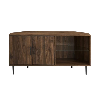 Contemporary Corner TV Stand For TVs Up To 55" Dark Walnut - Saracina Home 13 Contemporary Corner TV Stand For TVs Up To 55" Dark Walnut - Saracina Home - Image 13