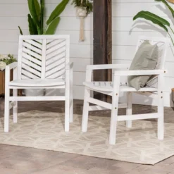 2pk Slatted Chevron Acacia Wood Patio Chairs - Saracina Home -Living Room Furniture Store GUEST 72a4d14c a6a5 412b ade3 033639345d7d