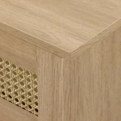 Modern Boho Floating TV Stand For TVs Up To 80" With Rattan Doors Coastal Oak - Saracina Home -Living Room Furniture Store GUEST 745a3b8a 848e 4b6e 885e a5cf9fe591e4