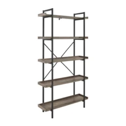 68" 5 Tray Shelf Urban Pipe X Back Bookshelf - Saracina Home -Living Room Furniture Store GUEST 7546ba45 c02f 4ca7 b12d e99f32bb0573
