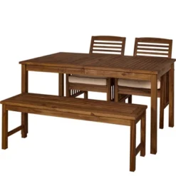 Ravenscroft 4pc Acacia Wood Patio Dining Set - Saracina Home -Living Room Furniture Store GUEST 75afd81f e6e4 45c3 aebe 4c43e3ff6625