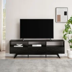Mid-Century Modern Low TV Stand With Storage For TVs Up To 80" - Saracina Home -Living Room Furniture Store GUEST 7698dc3d 31d8 444b 8e5d ec9f1fce1c10