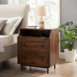 Transitional 2 Drawer Nightstand With USB Port - Saracina Home -Living Room Furniture Store GUEST 781ffe09 6d44 4a9f 8ed7 47a5be6b5603
