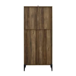 68" Grevaldi Industrial Mesh Side Bookshelf Rustic Oak - Saracina Home -Living Room Furniture Store GUEST 7855ed75 5894 400e 8df0 dfec1b6a0be2